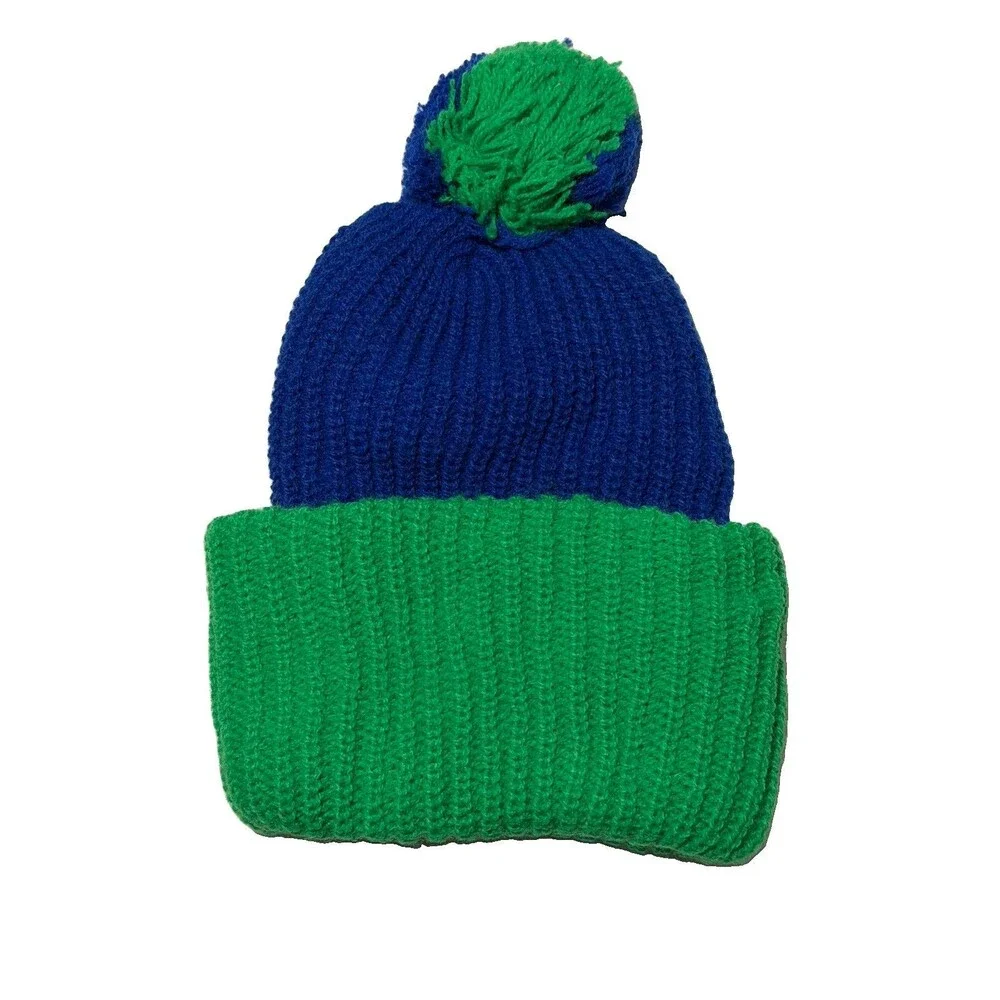 NWT Vintage Seattle Seahawks ORLON Knit Pom Beanie NFL Football Made USA